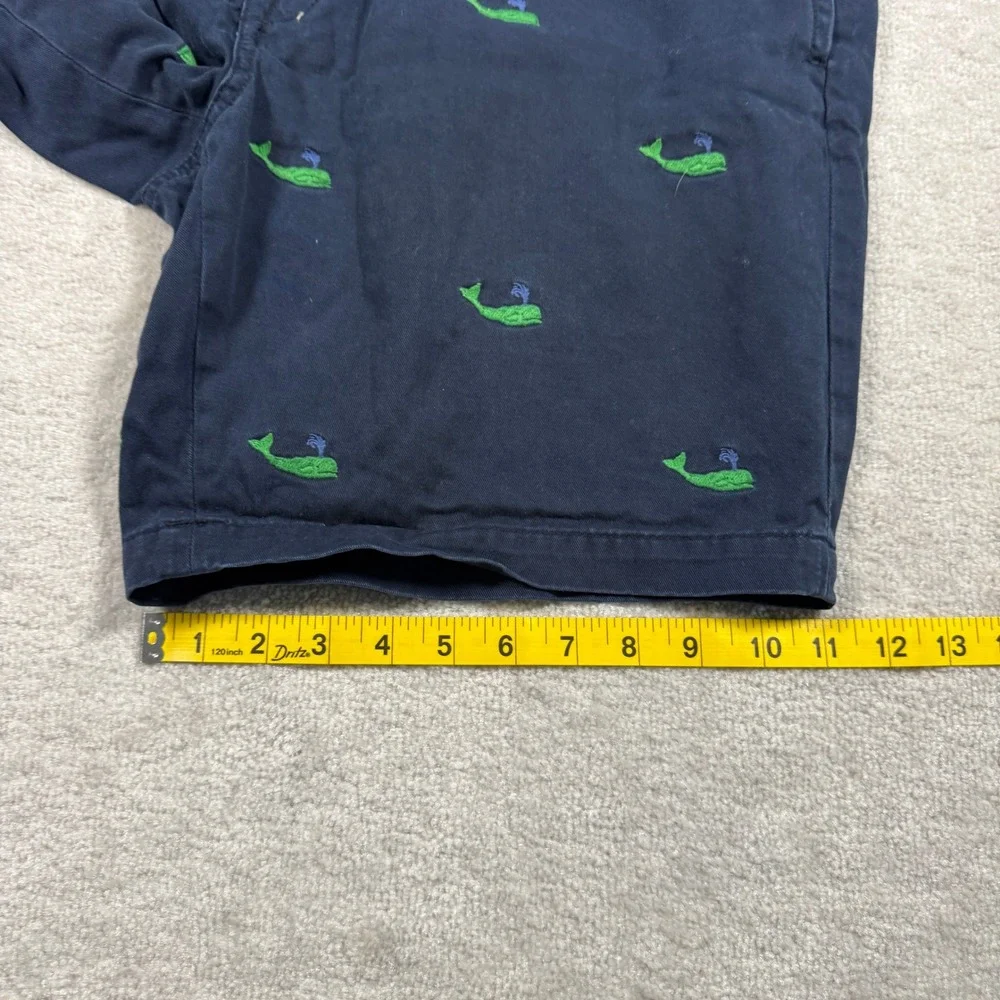Polo Ralph Lauren Shorts Mens 38 Navy Blue Slim GI Fit Embroidered Whale Chino